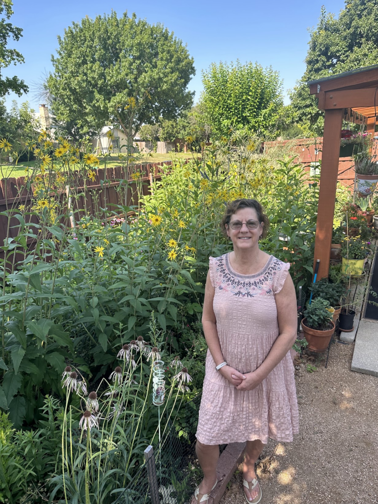 Jackie Black in her Pocket Prairie Garden